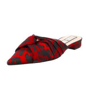 N 21 Mules - Red Leopard Print, Animal Print, Satin Upper - Size IT 40, US 10